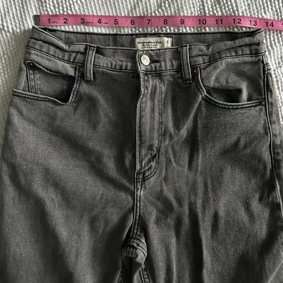 Abercrombie & Fitch The Ankle Straight Ultra High Rise Jeans Grey Size 28/6 - Picture 4 of 5